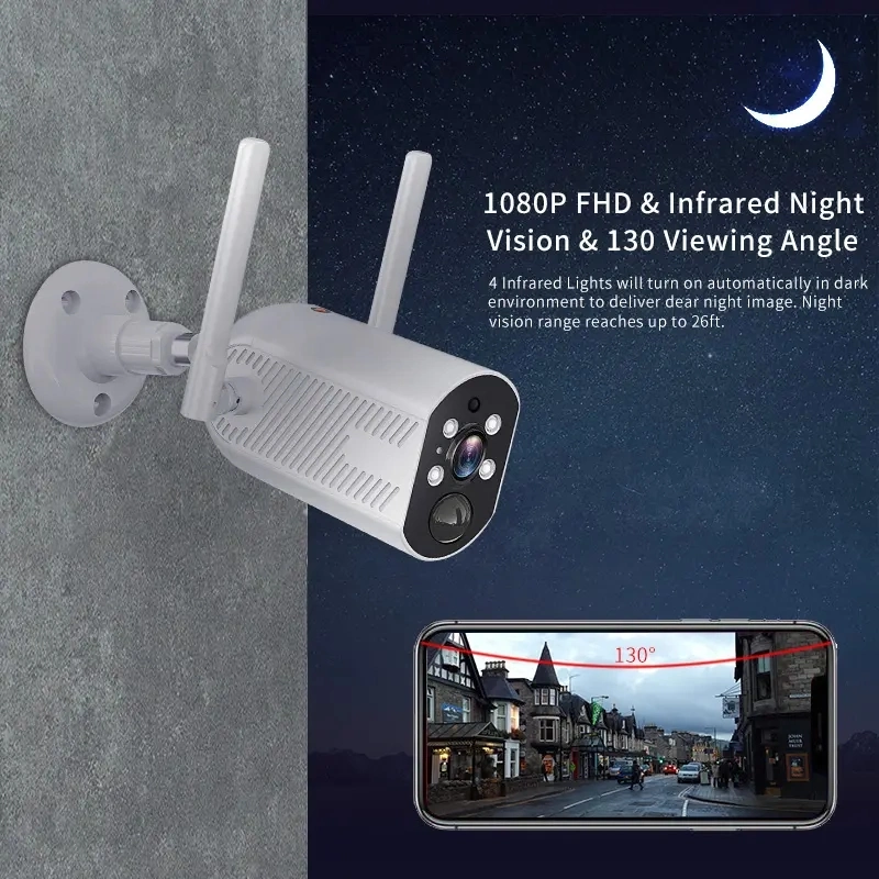 WiFi CCTV Security Cloud Security Storage Two Way Audio IP66 Waterproof Solar Wireless PTZ Low Power Battery Camera