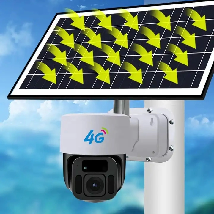 Outdoor 4G GSM SIM Card WiFi Energy Street Light Solar Wireless Camera with Solar panel