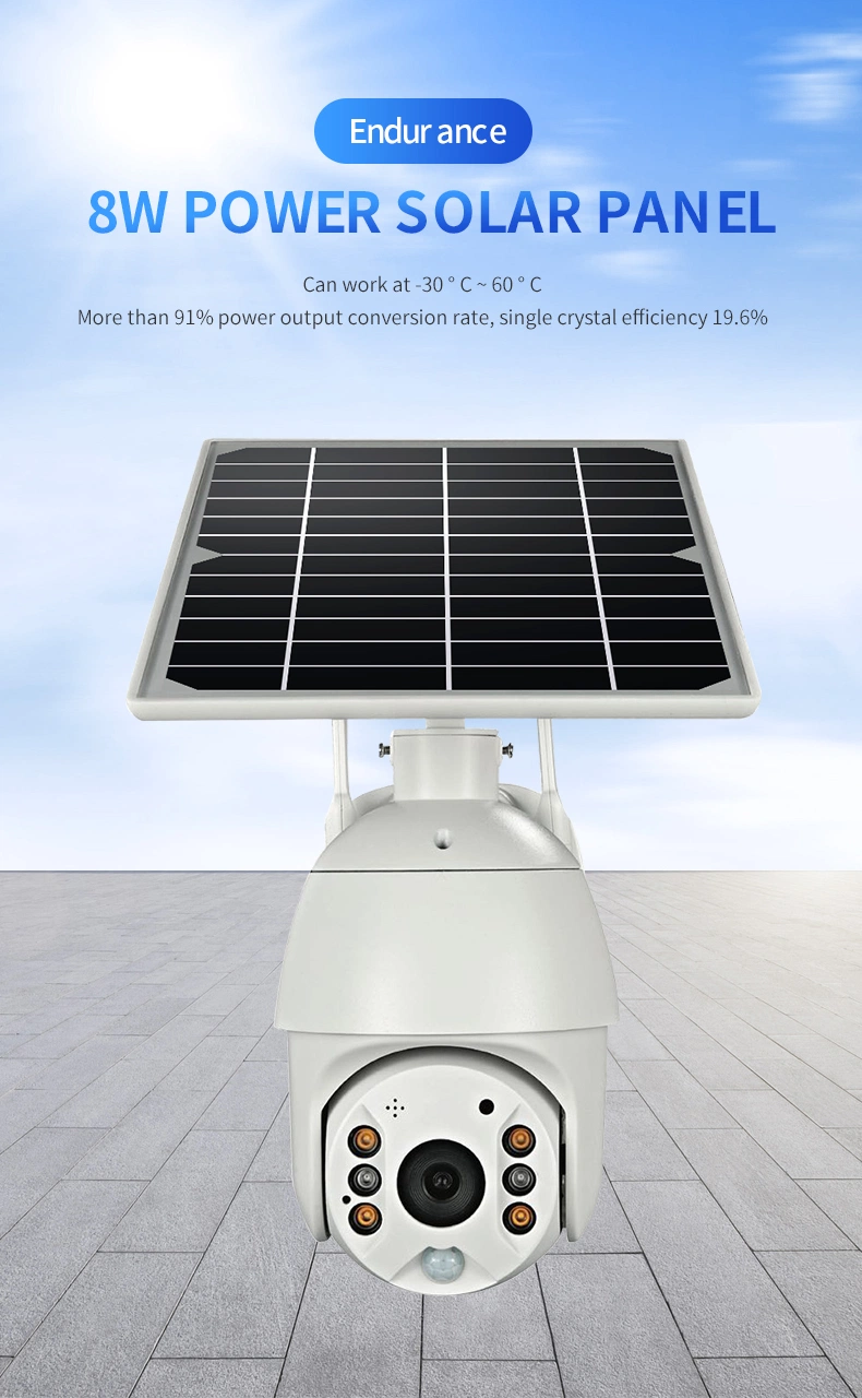 Low Power Water-Proof Wireless Solar PTZ Camera with 4G