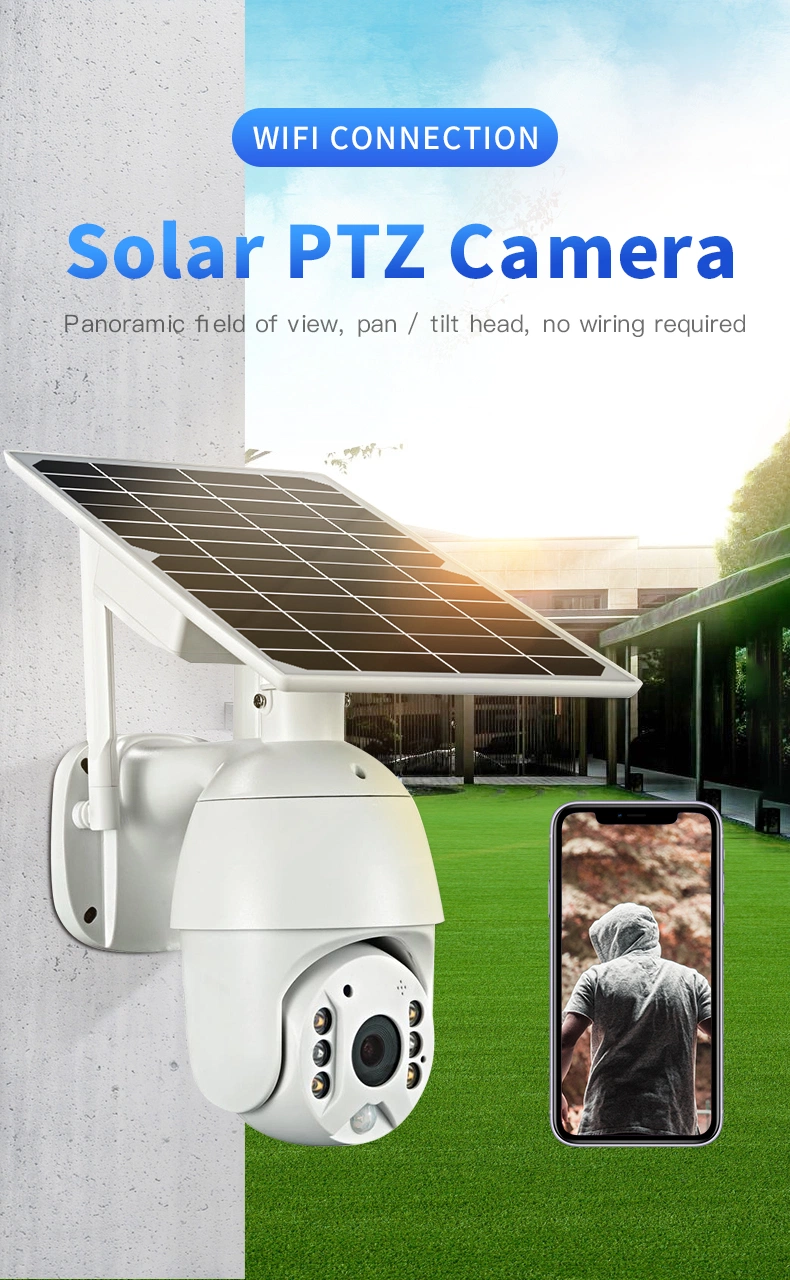 Low Power Water-Proof Wireless Solar PTZ Camera with 4G