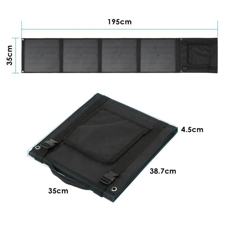 Sunpower 40W 60W 80W 100W 120W 130W Foldable Solar Panel for Laptop Double Output Voltage