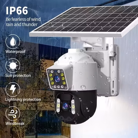 Waterproof 1080P Solar Battery Powered Wireless 4G/WiFi IP Security PTZ Camera