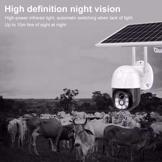 Outdoor 4G GSM SIM Card WiFi Energy Street Light Solar Wireless Camera with Solar panel